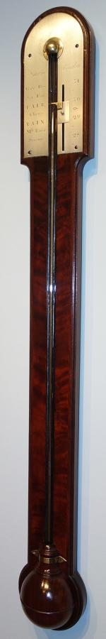 Georgian mahogany stick barometer. Nairne,London.