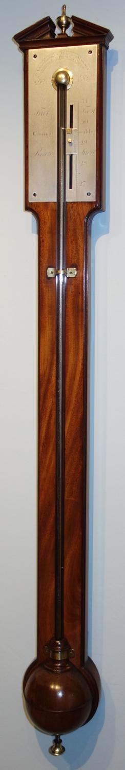 A fine and rare Georgian stick barometer by George Adams, London.