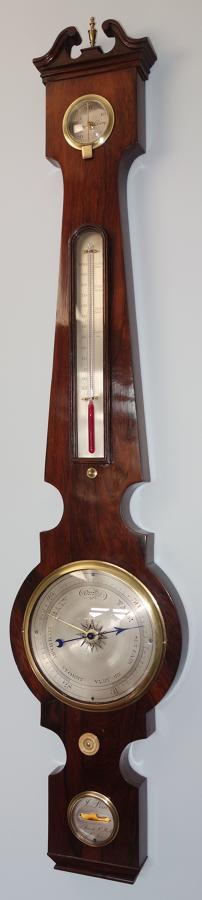 Pini, London. 6" Dial Rosewood Wheel Barometer C.1840.