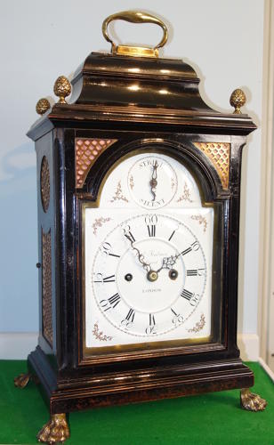 Extremely Rare Quarter Repeating Battersea Enamel Dial Bracket Clock.
