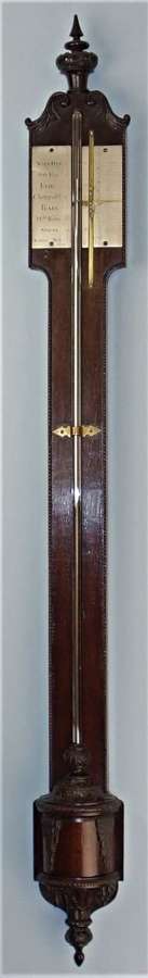 Extremely rare Chippendale stick barometer, Batty Storr, York, c.1750