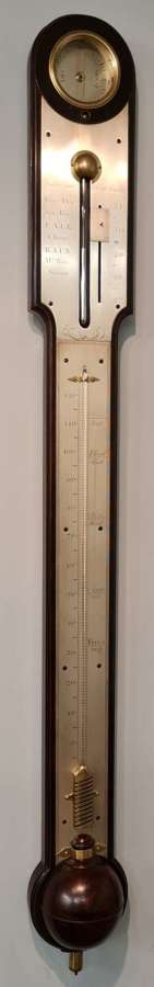 Nairne & Blunt, mahogany stick barometer.c.1780