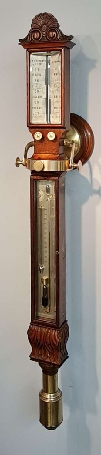 Rosewood marine barometer by Feathers, Dundee