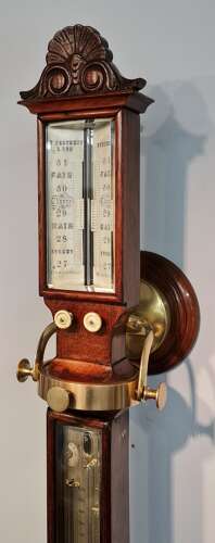Rosewood marine barometer by Feathers, Dundee