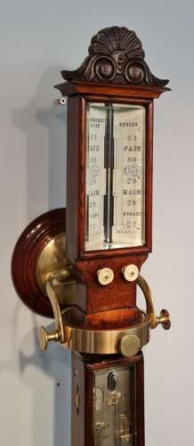 Rosewood marine barometer by Feathers, Dundee