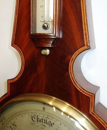 Regency Mahogany Wheel Barometer, Whitehurst & Son, Derby. C.1830.